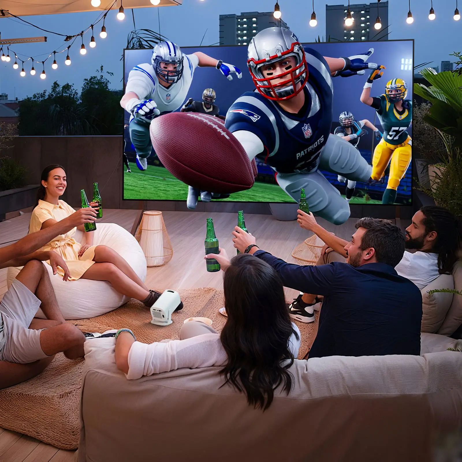 P30PRO Android 14 Smart Mini Projector WiFi6 BT 5.0 Supports 4K 1280 * 720P Supports Screen Mirroring Home Theater Projector