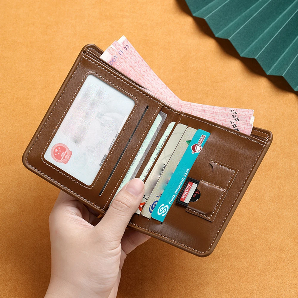 PU Leather RFID Wallet Men Slim Vertical Wallets Black Thin Short ID Credit Card Holder Minimalist Men's Brown Money Bag PU Leather RFID Wallet Men Slim Vertical Wallets Black Thin Short ID Credit Card Holder Minimalist Men's Brown Money Bag
