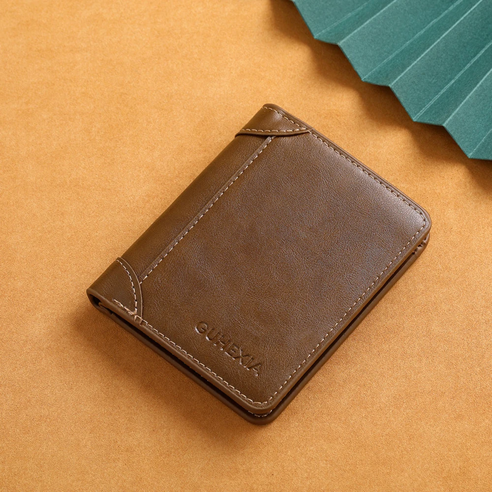 PU Leather RFID Wallet Men Slim Vertical Wallets Black Thin Short ID Credit Card Holder Minimalist Men's Brown Money Bag PU Leather RFID Wallet Men Slim Vertical Wallets Black Thin Short ID Credit Card Holder Minimalist Men's Brown Money Bag