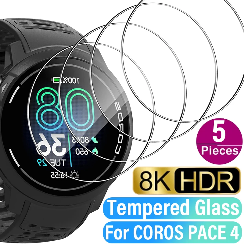 For Gaochi COROS PACE 4 HD Clear Tempered Glass Screen Protectors with Dust Free Easy Installation Kit For COROS PACE4