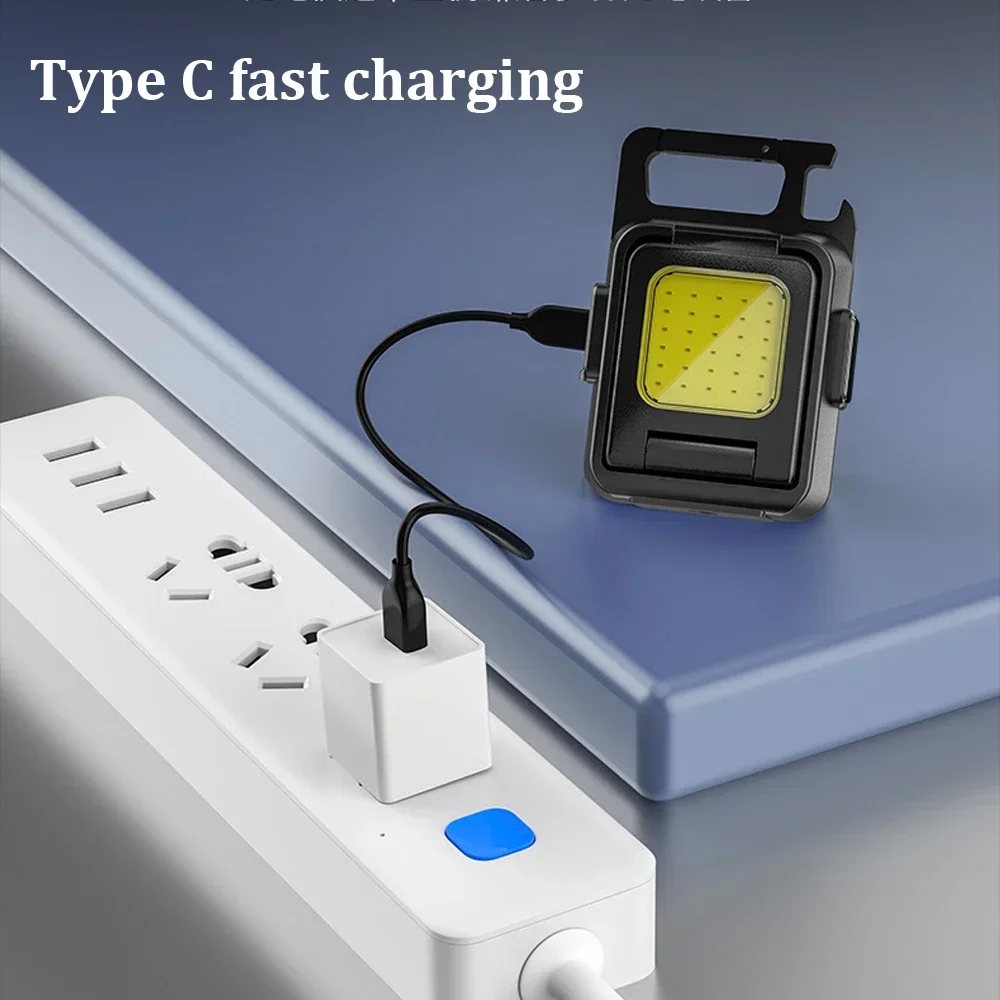 Flashlight Mini Keychain Light COB Work Light USB Rechargeable Lamp with 90° Foldable Side Lights Multifunctiona Portable Torch Flashlight Mini Keychain Light COB Work Light USB Rechargeable Lamp with 90° Foldable Side Lights Multifunctiona Portable Torch