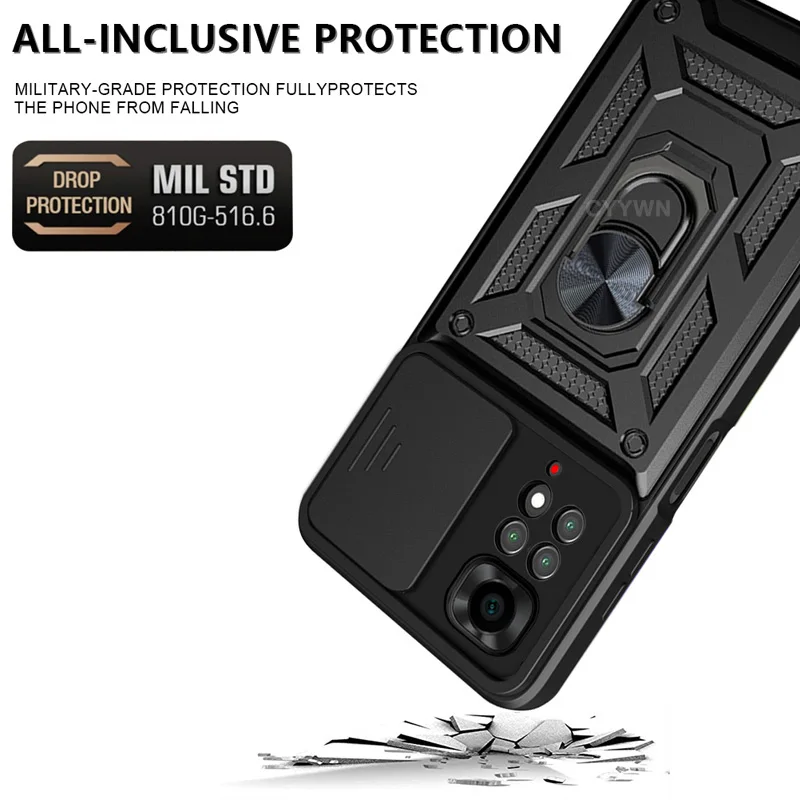 Slide Camera Lens Protector Armor Case For Xiaomi Redmi Note 13 12 11 Pro Plus 11s 12s Military Grade Bumpers Ring Cover Slide Camera Lens Protector Armor Case For Xiaomi Redmi Note 13 12 11 Pro Plus 11s 12s Military Grade Bumpers Ring Cover