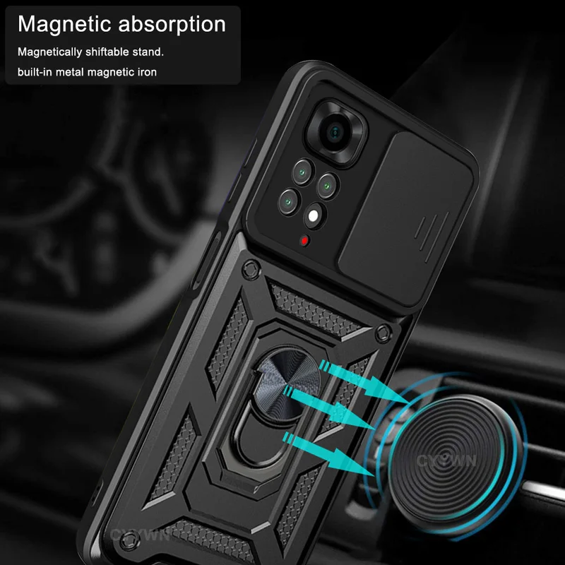 Slide Camera Lens Protector Armor Case For Xiaomi Redmi Note 13 12 11 Pro Plus 11s 12s Military Grade Bumpers Ring Cover Slide Camera Lens Protector Armor Case For Xiaomi Redmi Note 13 12 11 Pro Plus 11s 12s Military Grade Bumpers Ring Cover