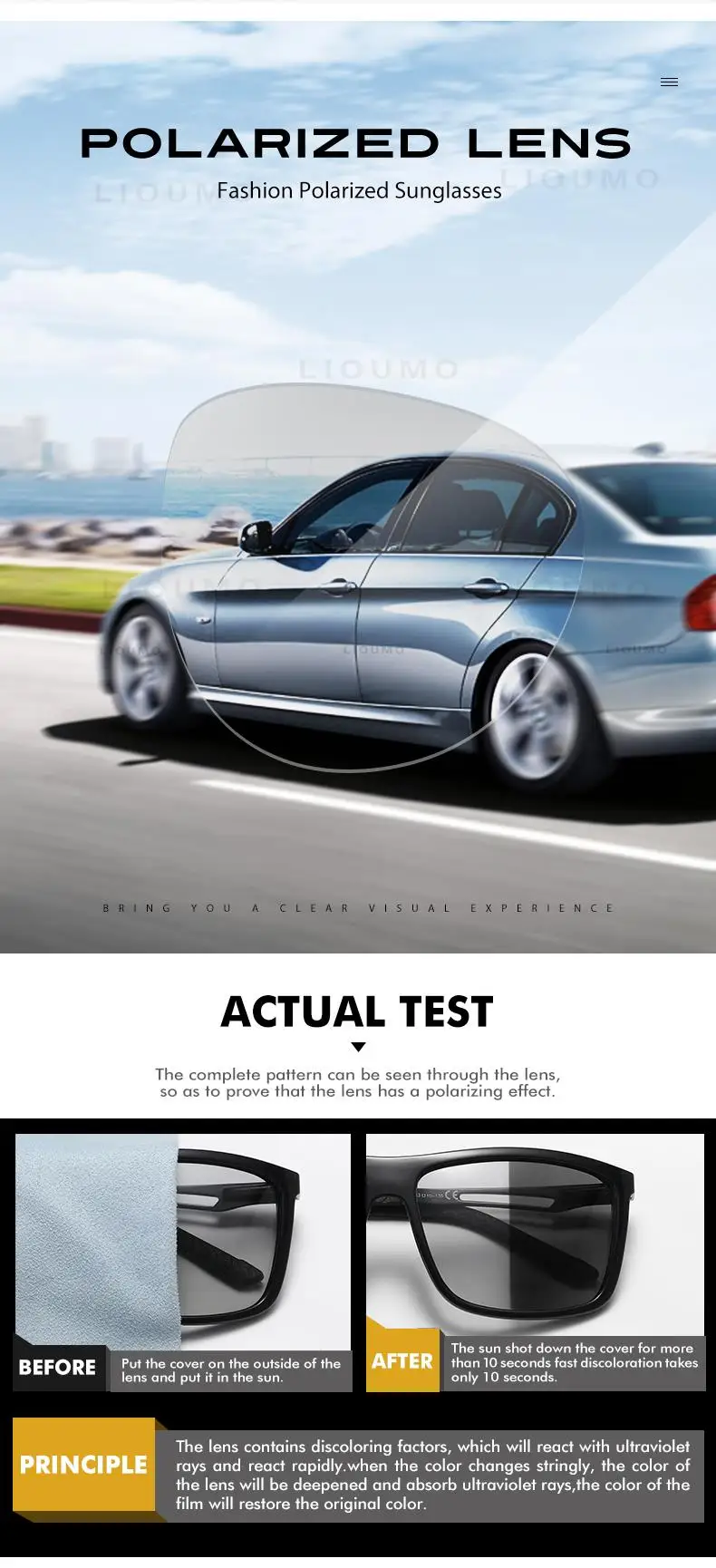 LIOUMO Brand Square Photochromic Polarized Sunglasses Men Women Night Vision Glasses For Driving Trendy Shades Chameleon Eyewear LIOUMO Brand Square Photochromic Polarized Sunglasses Men Women Night Vision Glasses For Driving Trendy Shades Chameleon Eyewear