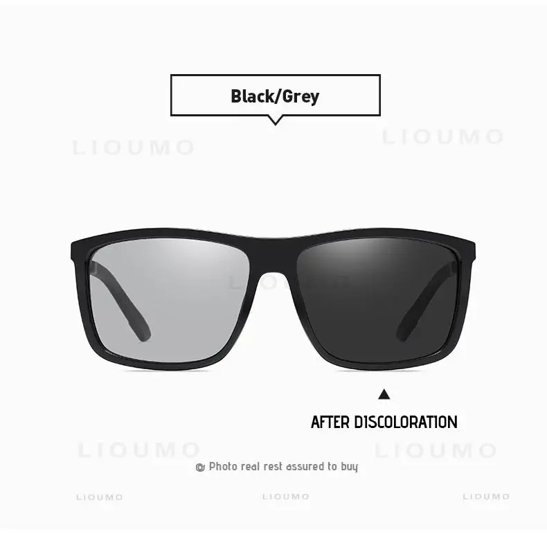 LIOUMO Brand Square Photochromic Polarized Sunglasses Men Women Night Vision Glasses For Driving Trendy Shades Chameleon Eyewear LIOUMO Brand Square Photochromic Polarized Sunglasses Men Women Night Vision Glasses For Driving Trendy Shades Chameleon Eyewear