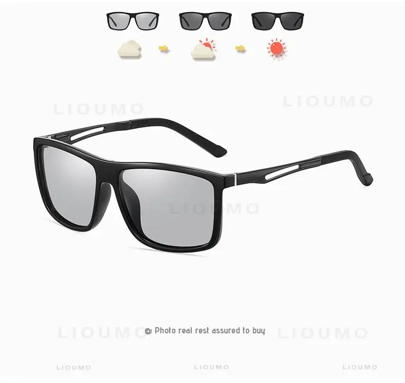 LIOUMO Brand Square Photochromic Polarized Sunglasses Men Women Night Vision Glasses For Driving Trendy Shades Chameleon Eyewear LIOUMO Brand Square Photochromic Polarized Sunglasses Men Women Night Vision Glasses For Driving Trendy Shades Chameleon Eyewear
