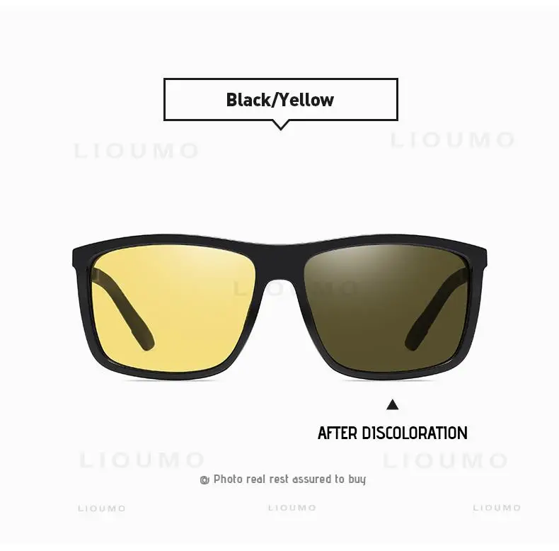 LIOUMO Brand Square Photochromic Polarized Sunglasses Men Women Night Vision Glasses For Driving Trendy Shades Chameleon Eyewear LIOUMO Brand Square Photochromic Polarized Sunglasses Men Women Night Vision Glasses For Driving Trendy Shades Chameleon Eyewear