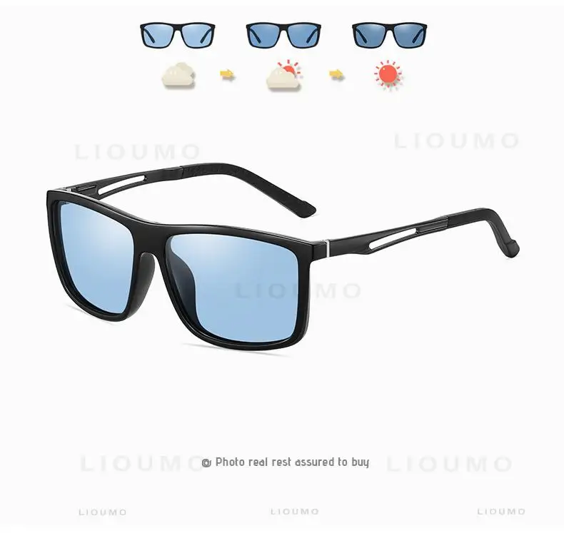 LIOUMO Brand Square Photochromic Polarized Sunglasses Men Women Night Vision Glasses For Driving Trendy Shades Chameleon Eyewear LIOUMO Brand Square Photochromic Polarized Sunglasses Men Women Night Vision Glasses For Driving Trendy Shades Chameleon Eyewear