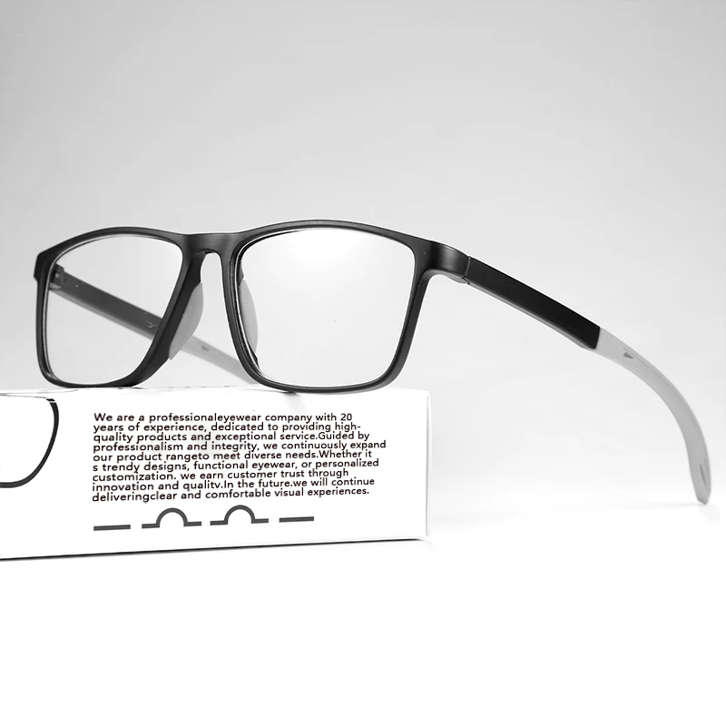 2PCS Progressive Multifocal Reading Glasses for Men, Blue Light Blocking, 3-in-1 Computer Glasses with Easy Near/Far Vision Swit