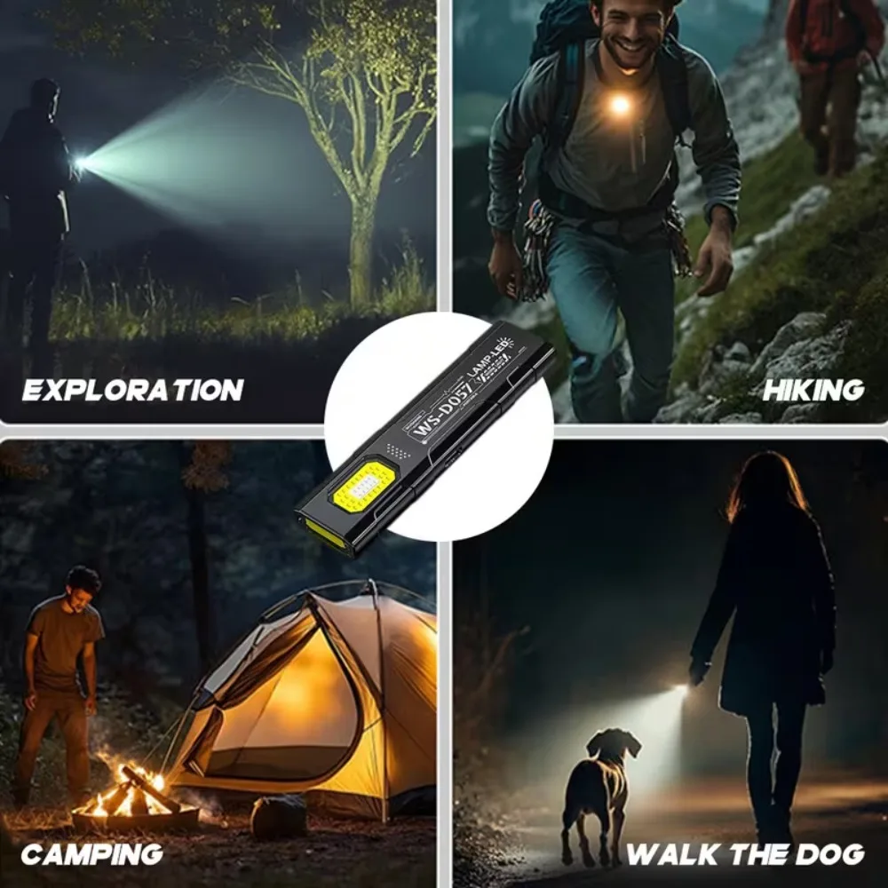 LED COB Keychain Flashlight USB Rechargeable Mini Torch Portable Working Light with Magnet Emergency Hiking Fishing Lantern - الصورة 6