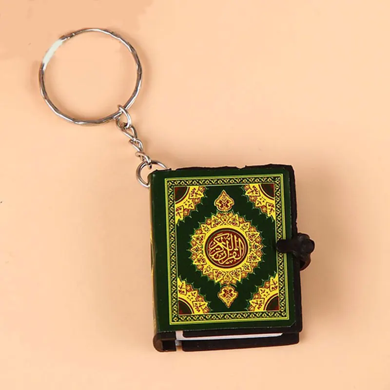 1Pcs New Muslim Keychains Mini Quran Book Paper Can Read Pendant Key Ring Islamic Unisex Religious Jewelry Wholesale Islam Gift - الصورة 6