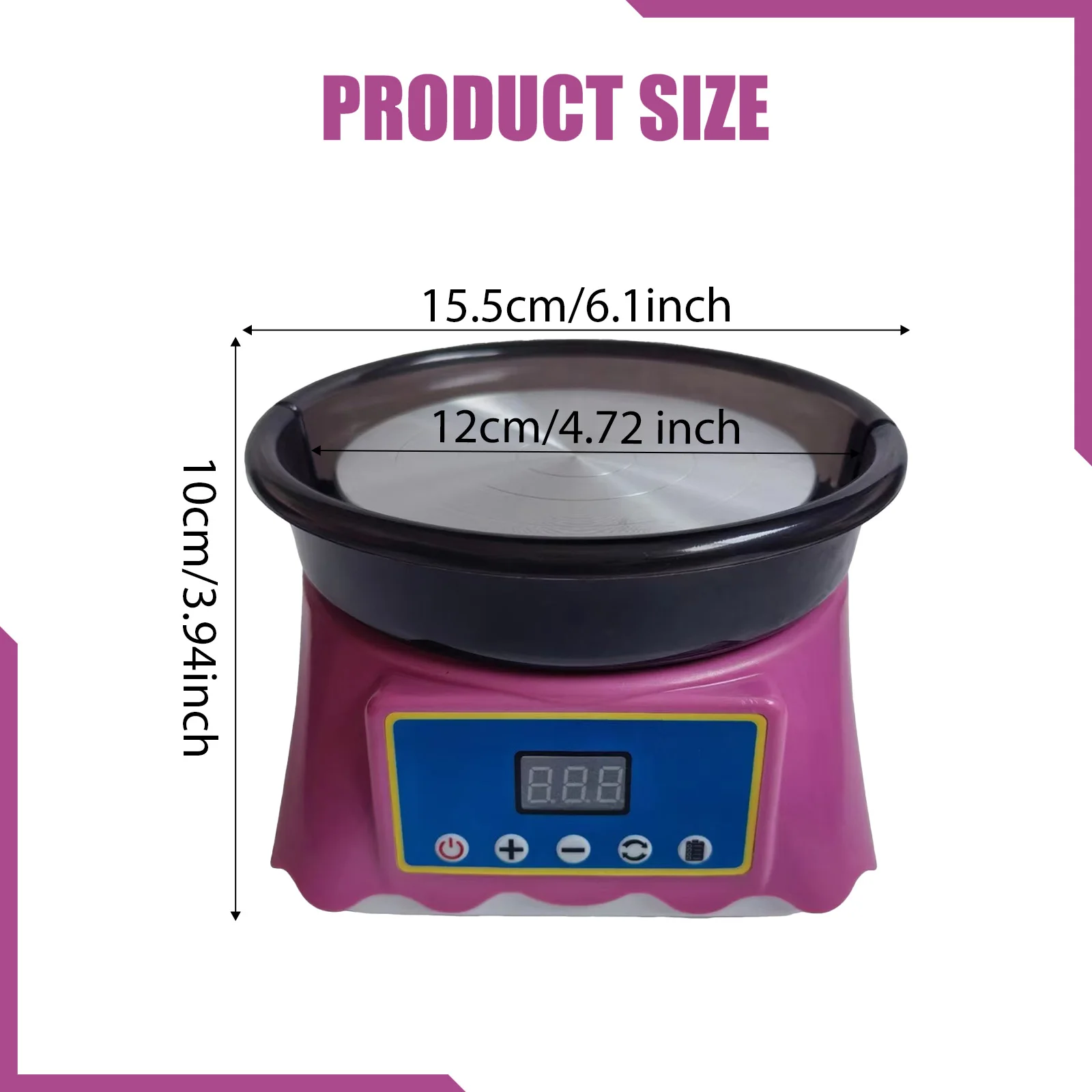 1 Set DIY Pottery Wheel Kit EU/US Plug Toy Electric Pottery Wheel Complete Pottery Kit Sculpting Clay Tools for Works Studio - الصورة 6