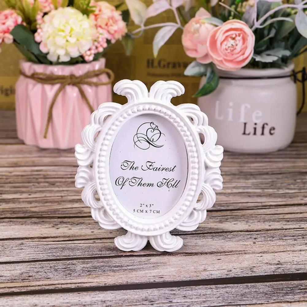 NewNordic Style 1pc Flower Photo Frame Wedding Home Decor Desktop Bronze Design Vintage Picture Frame Small Baroque Photo Holder