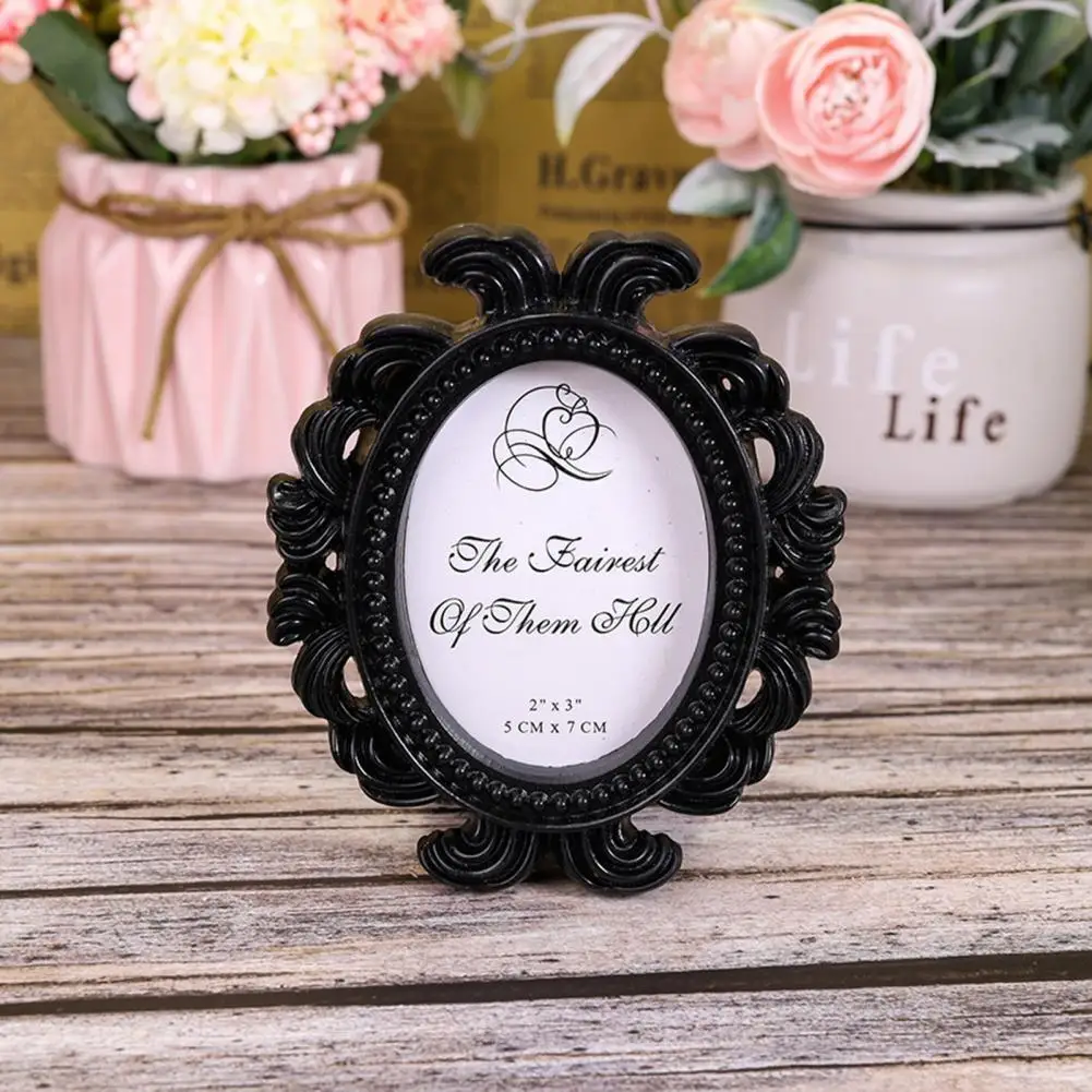 NewNordic Style 1pc Flower Photo Frame Wedding Home Decor Desktop Bronze Design Vintage Picture Frame Small Baroque Photo Holder
