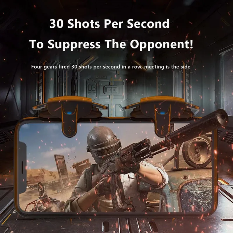 MEMO AK05 4 Finger Mobile Phone Sensitive Game Trigger for PUBG Aim Shooter L1 R1 ABS/Alloy Key Button for IOS Android Universal