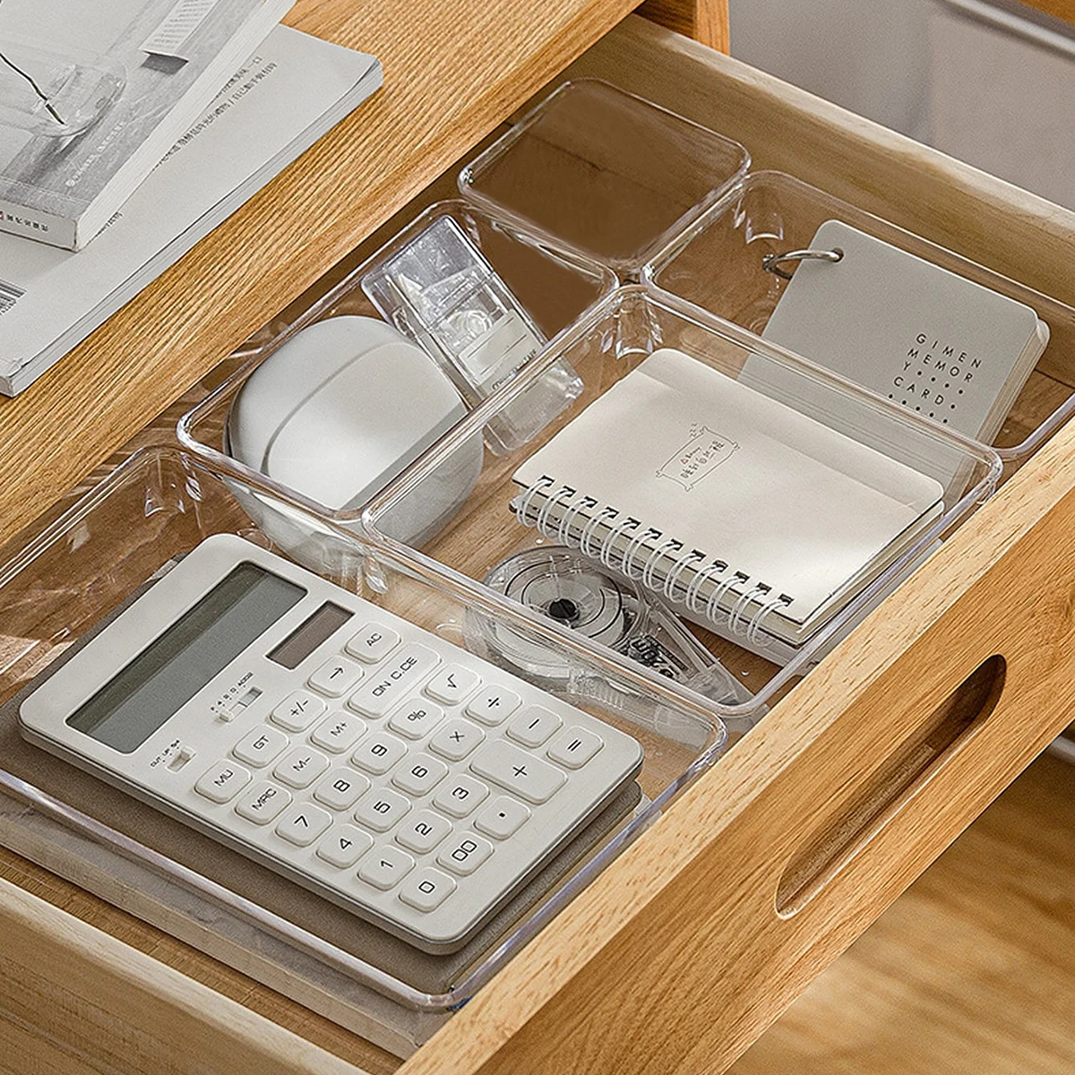 7pc Desk Drawer Organizers Set Plastic Bathroom Storage Makeup Organizer Clear Transparent Storage Box Drawer Organizer
