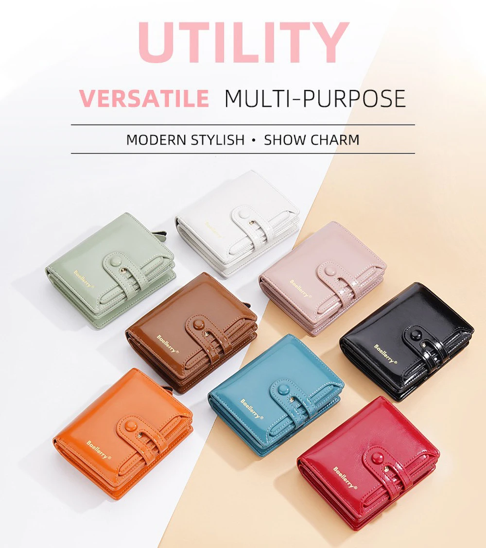 Women's Oiled Waxed Leather Wallet - Buckle Closure, Vertical Zipper Coin Pocket & 6 Card Slots (Heritage Design)