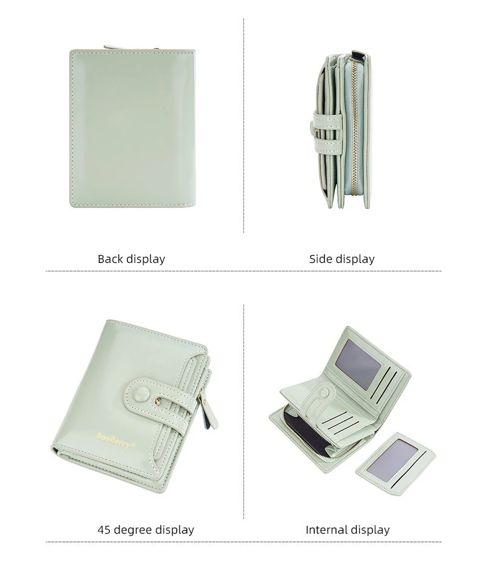 Women's Oiled Waxed Leather Wallet - Buckle Closure, Vertical Zipper Coin Pocket & 6 Card Slots (Heritage Design)