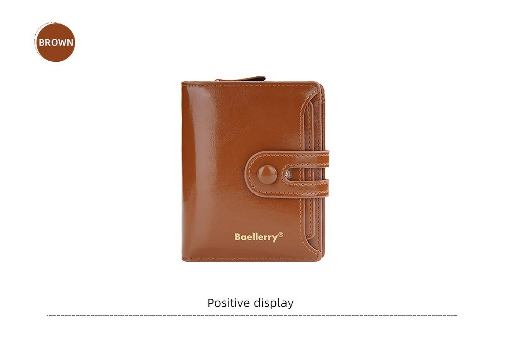 Women's Oiled Waxed Leather Wallet - Buckle Closure, Vertical Zipper Coin Pocket & 6 Card Slots (Heritage Design)