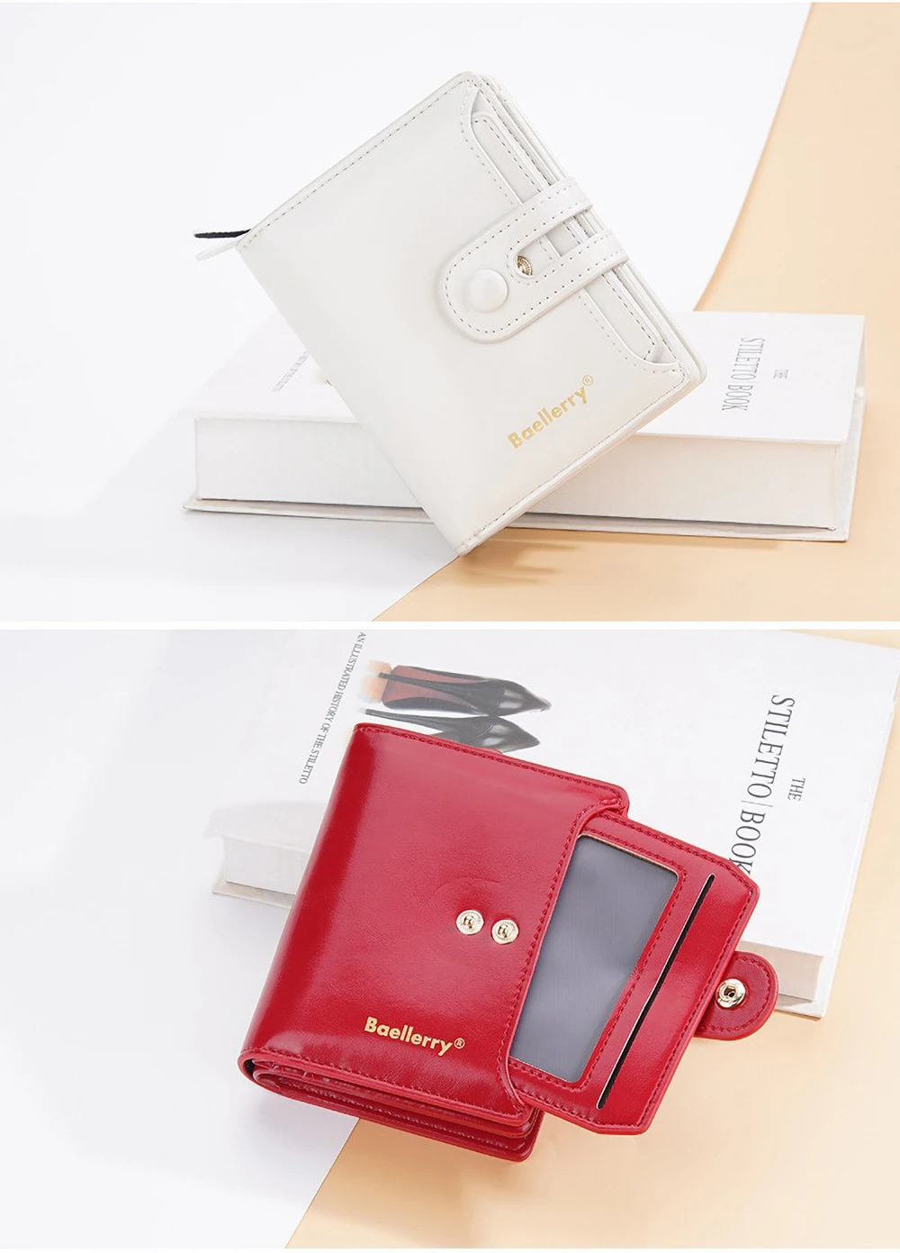 Women's Oiled Waxed Leather Wallet - Buckle Closure, Vertical Zipper Coin Pocket & 6 Card Slots (Heritage Design)