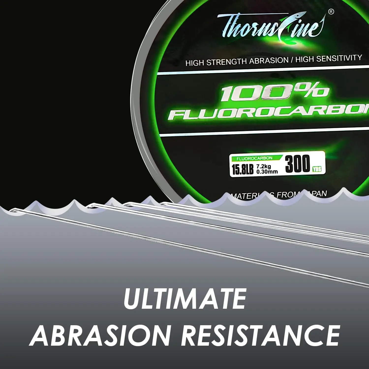 ThornsLine 100% Fluorocarbon Fishing Line 50-270M, Japanese Imported Carbon Fiber Line 1-40kg Upgrade Sinking Line Sea Fishing