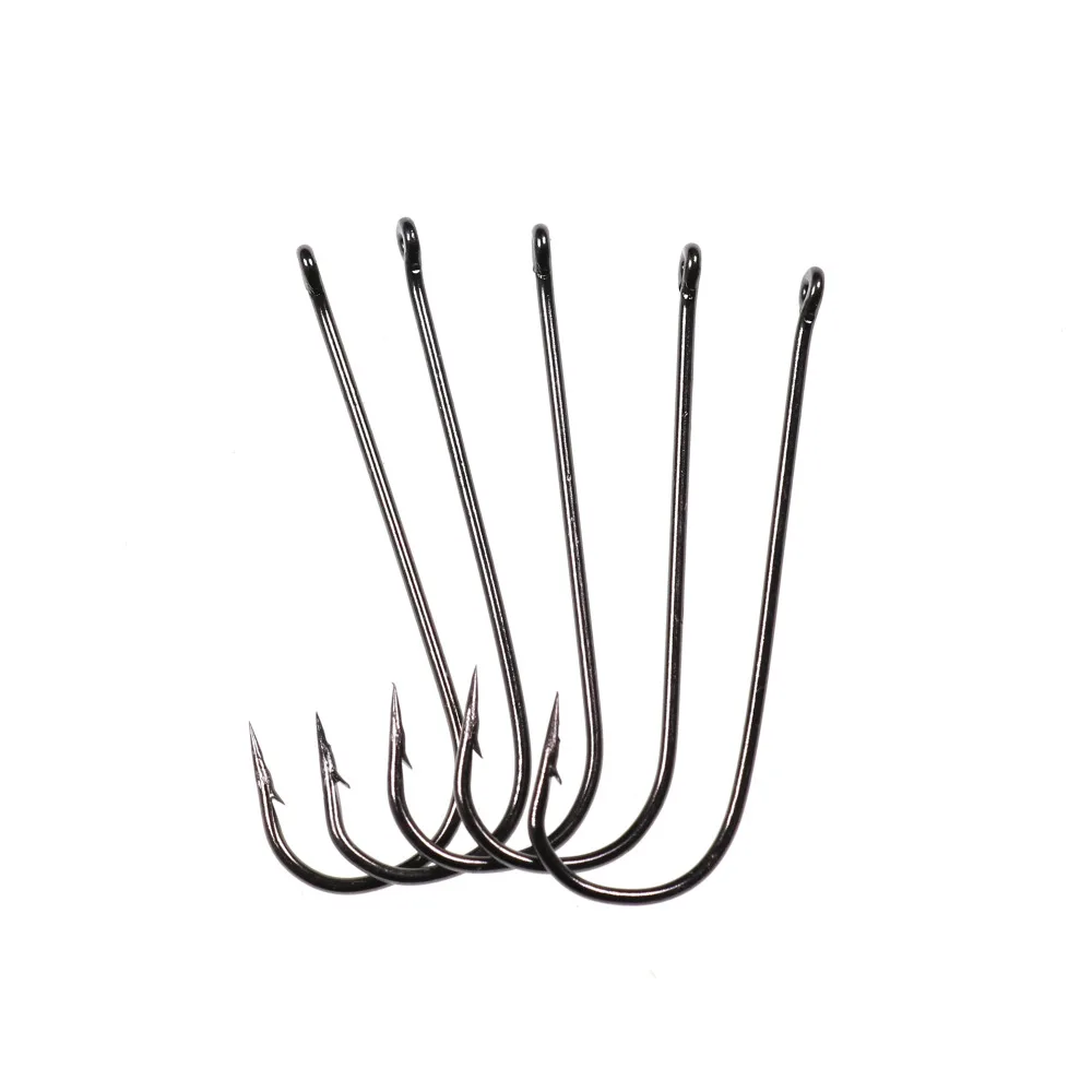 500PCS Aberdeen Long Shank Fish Hook Saltwater Fresh Water Hooks Sabiki Rig Streamer Fly Hook Size 10 4 2 2/0 Wholesale