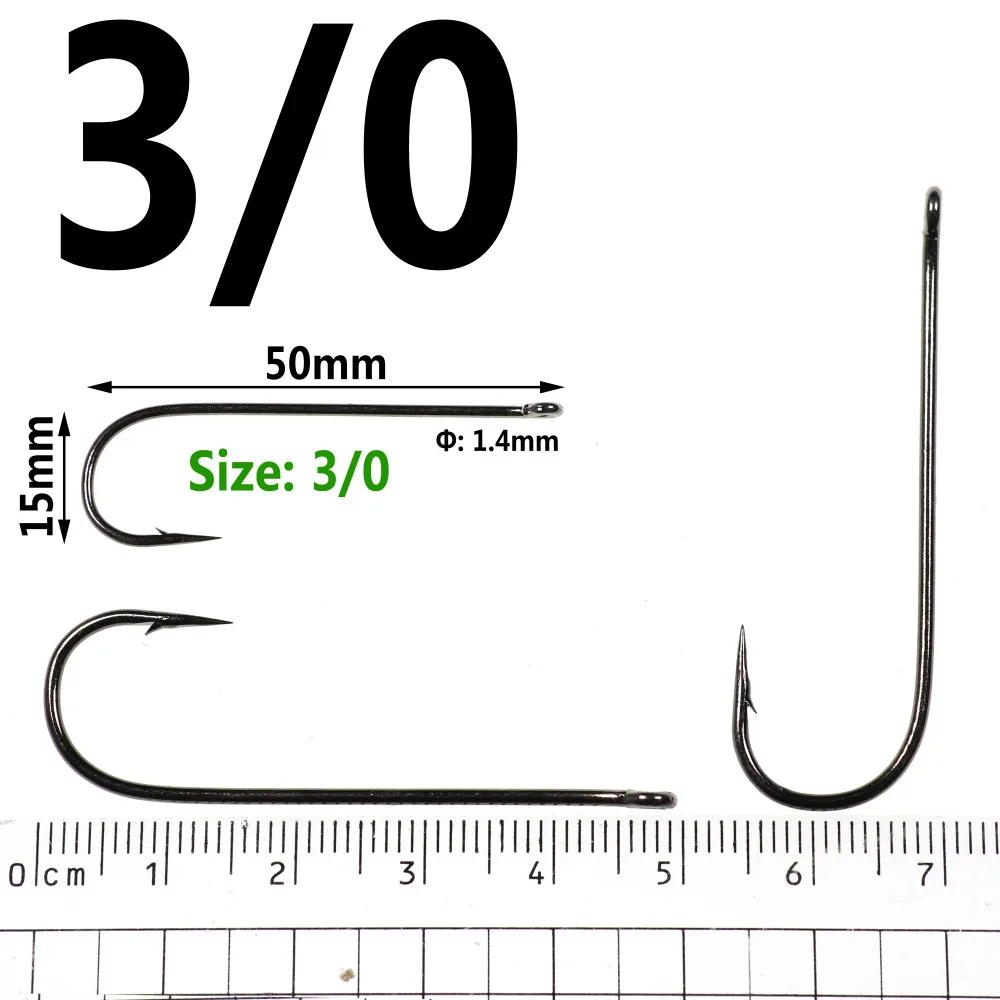 500PCS Aberdeen Long Shank Fish Hook Saltwater Fresh Water Hooks Sabiki Rig Streamer Fly Hook Size 10 4 2 2/0 Wholesale