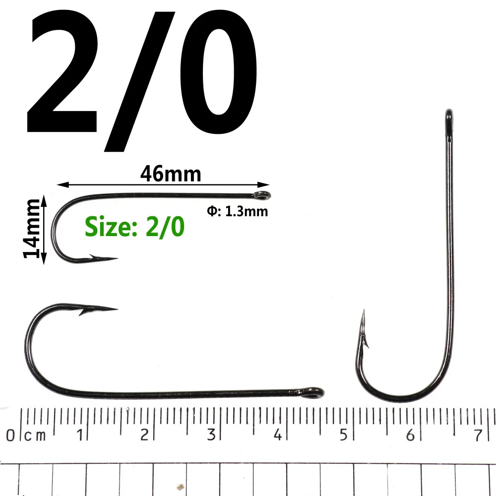 500PCS Aberdeen Long Shank Fish Hook Saltwater Fresh Water Hooks Sabiki Rig Streamer Fly Hook Size 10 4 2 2/0 Wholesale