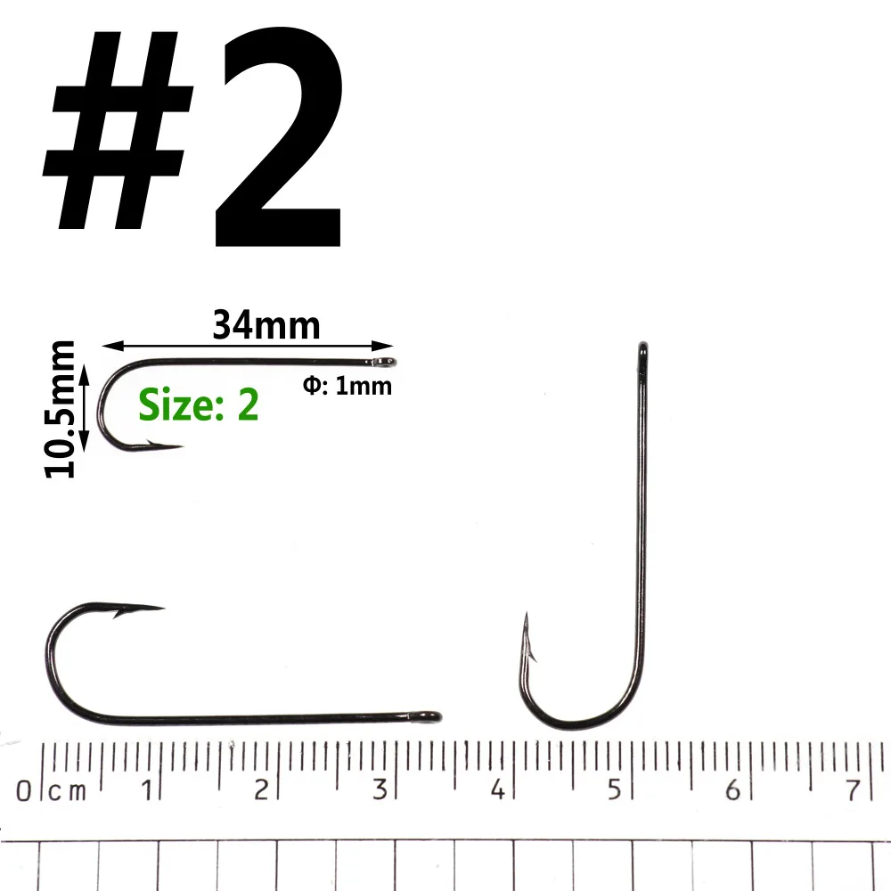 500PCS Aberdeen Long Shank Fish Hook Saltwater Fresh Water Hooks Sabiki Rig Streamer Fly Hook Size 10 4 2 2/0 Wholesale