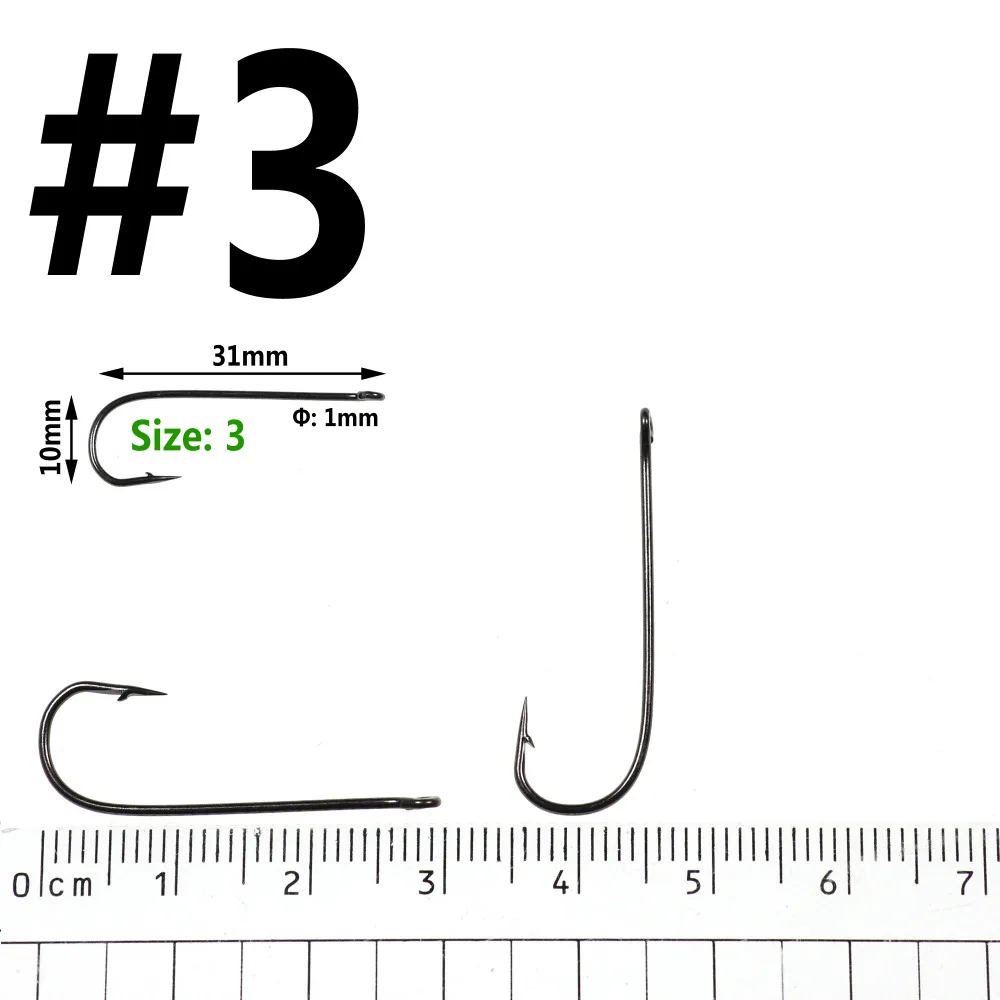 500PCS Aberdeen Long Shank Fish Hook Saltwater Fresh Water Hooks Sabiki Rig Streamer Fly Hook Size 10 4 2 2/0 Wholesale