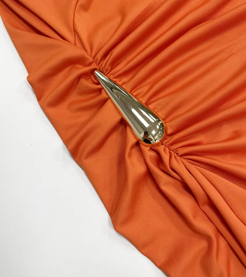 Women's Sleeveless Slim Fit Metal Decorated Wrap Sexy Pleated Dress Autumn 2025 Street Style Long Skirt High Waist round Neck Women's Sleeveless Slim Fit Metal Decorated Wrap Sexy Pleated Dress Autumn 2025 Street Style Long Skirt High Waist round Neck