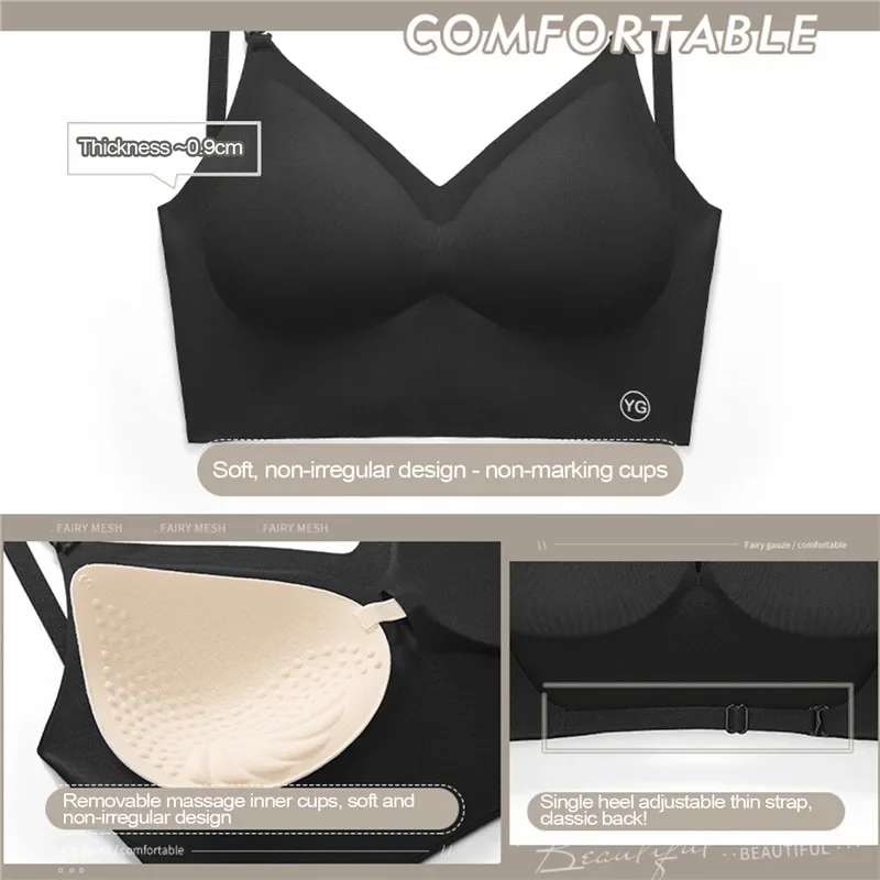 2026 Invisible Push Up Bra Backless Sexy Women Bras Low Cut Plunge Brassiere Open Back Wedding Underwear Seamless Lingerie