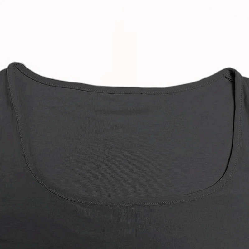 Short Sleeve T-shirt for Women Summer 2026 Solid Color Elastic Square-cut Collar slim fit Tops Sexy Y2k Street Wear Tee Fashion
