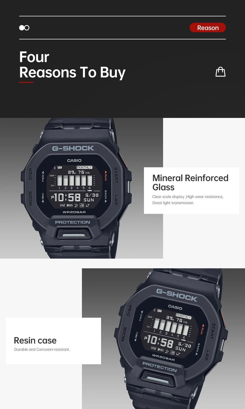 Casio G-SHOCK watch for men Bluetooth Running Cubes big screen Square reloj hombre relogios masculino
