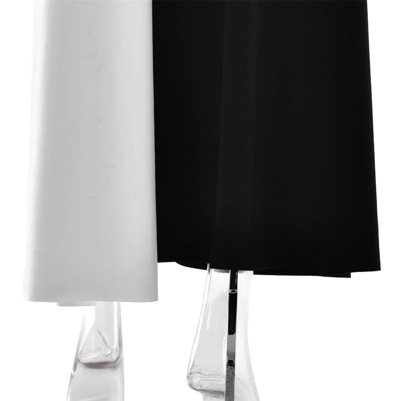 Blifanbo Diagonal Collar Ribbon Sexy Maxi Dress Women Elegant Bodycon Constrast Color Sleeveless Backless Club Party Long Dress