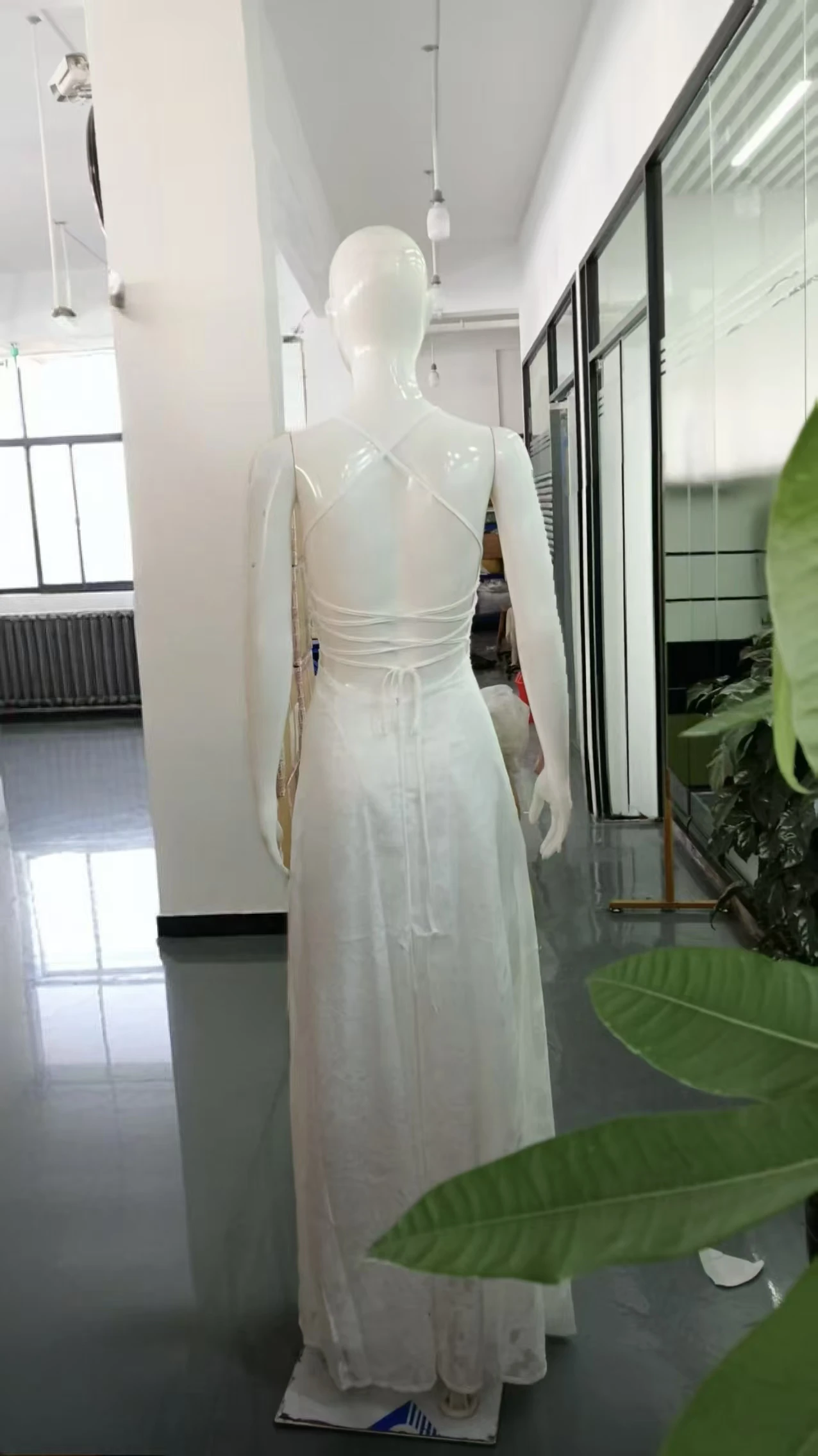 Jacquard Chiffon Long Dress Women's Backless Bandage Dresses Summer Evening Wedding Guest Green White Burgundy Pink Graduation
