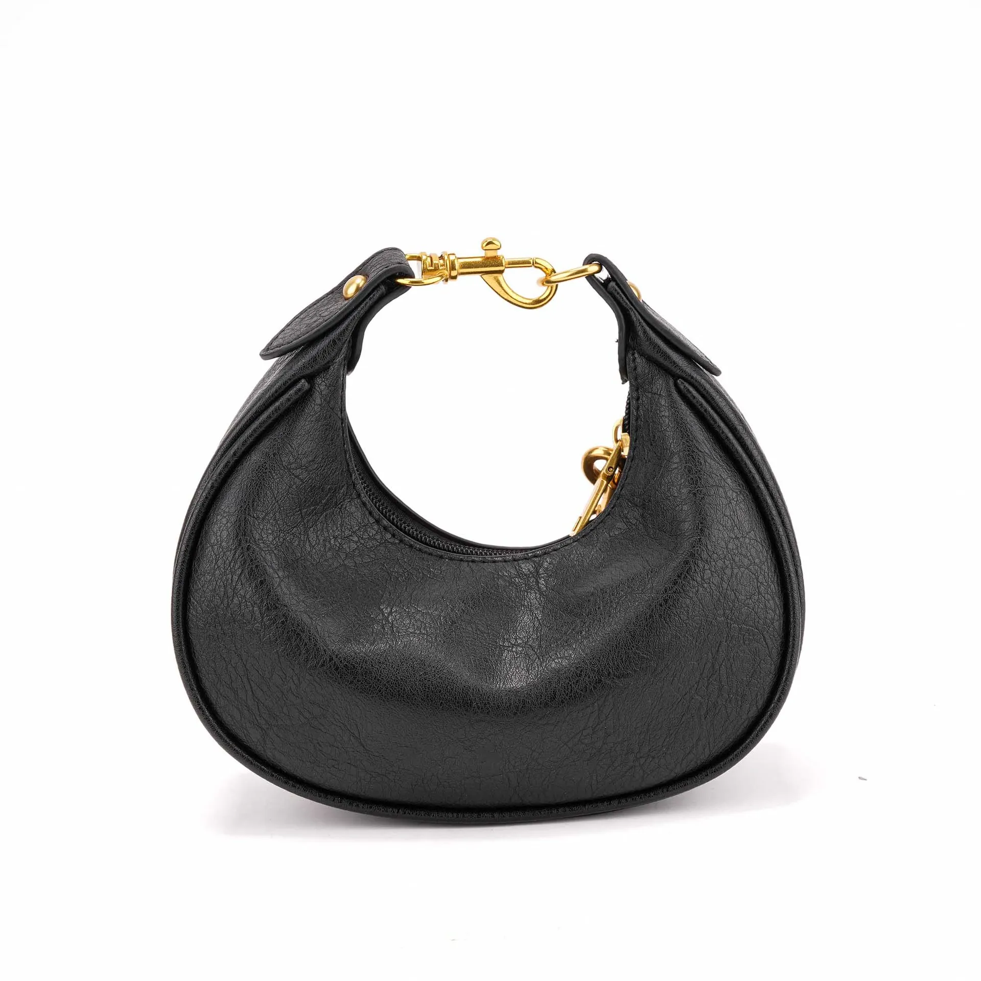 Fashion Women's Bag Temperament Versatile Crescent Bag Cherry Pendant Mini Handbag High Quality Black Luxury Armpit Bag Wallet
