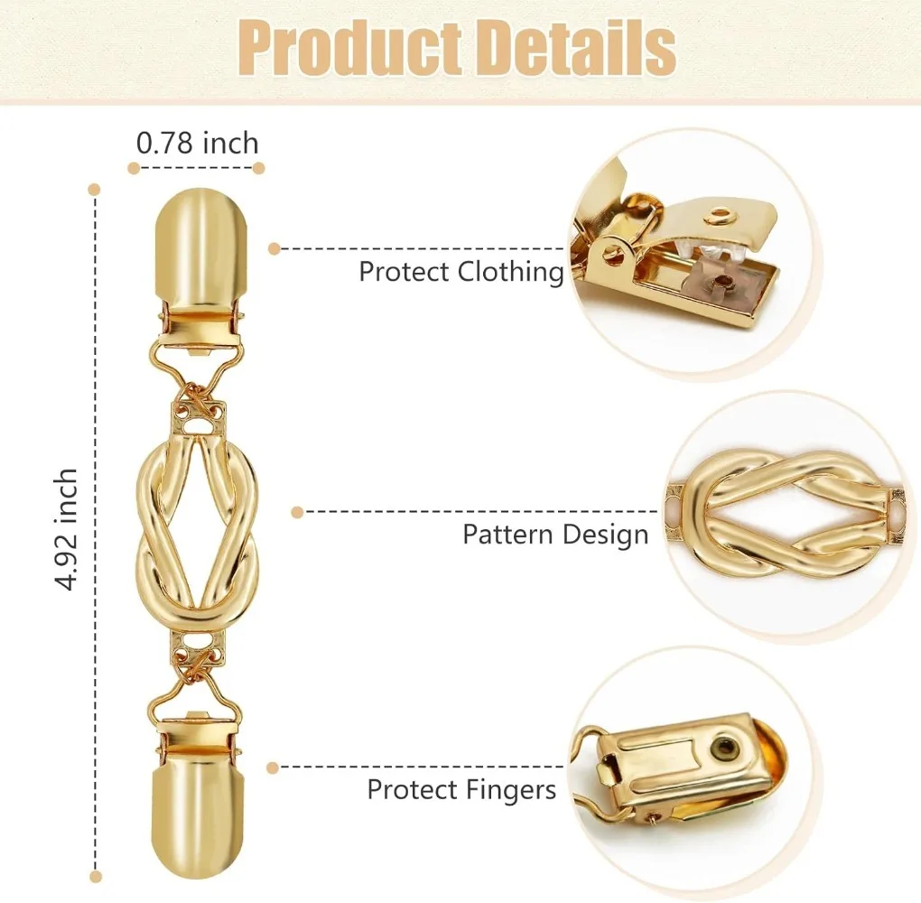 1pc Waist Cincher & Shirt Clip Retro Dress Cinch Clips for Shawl,Cardigan,Sweater,Clothes & Pant Tightener Clip
