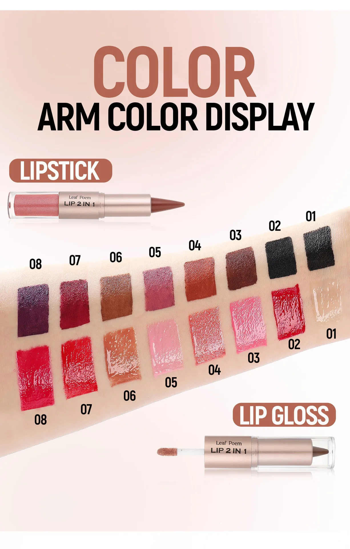 Black Brown Tapered Lip Liner Contour Pencil Double Head Mirror Plumping Lip Glaze Crystal Lip Gloss Sexy Red Lips Tint Makeup